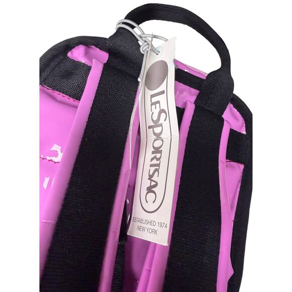 LeSportsac Gabrielle Micro Box Backpack Acid Punch Pink NWT B217 - Picture 4 of 7